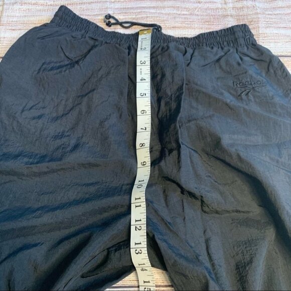 90s Vintage Reebok Black Swishy Pants Size Medium - Picture 10 of 14